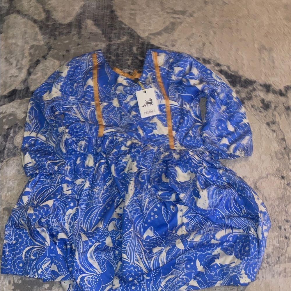 Foxtale nwt Blue and White Floral Kids dress